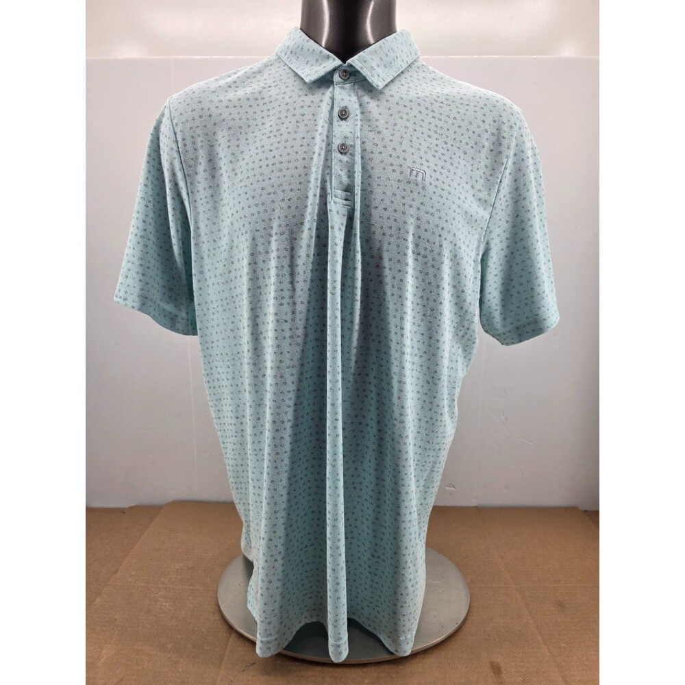 Travis Mathew Polo Shirt Mens 3XL  Blue Gary Performance Golf Short Sleeve  Peru